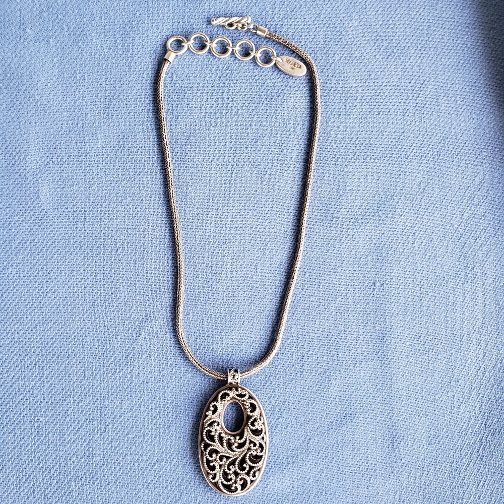 Lois Hill Sterling Silver necklace 16"-18" long
